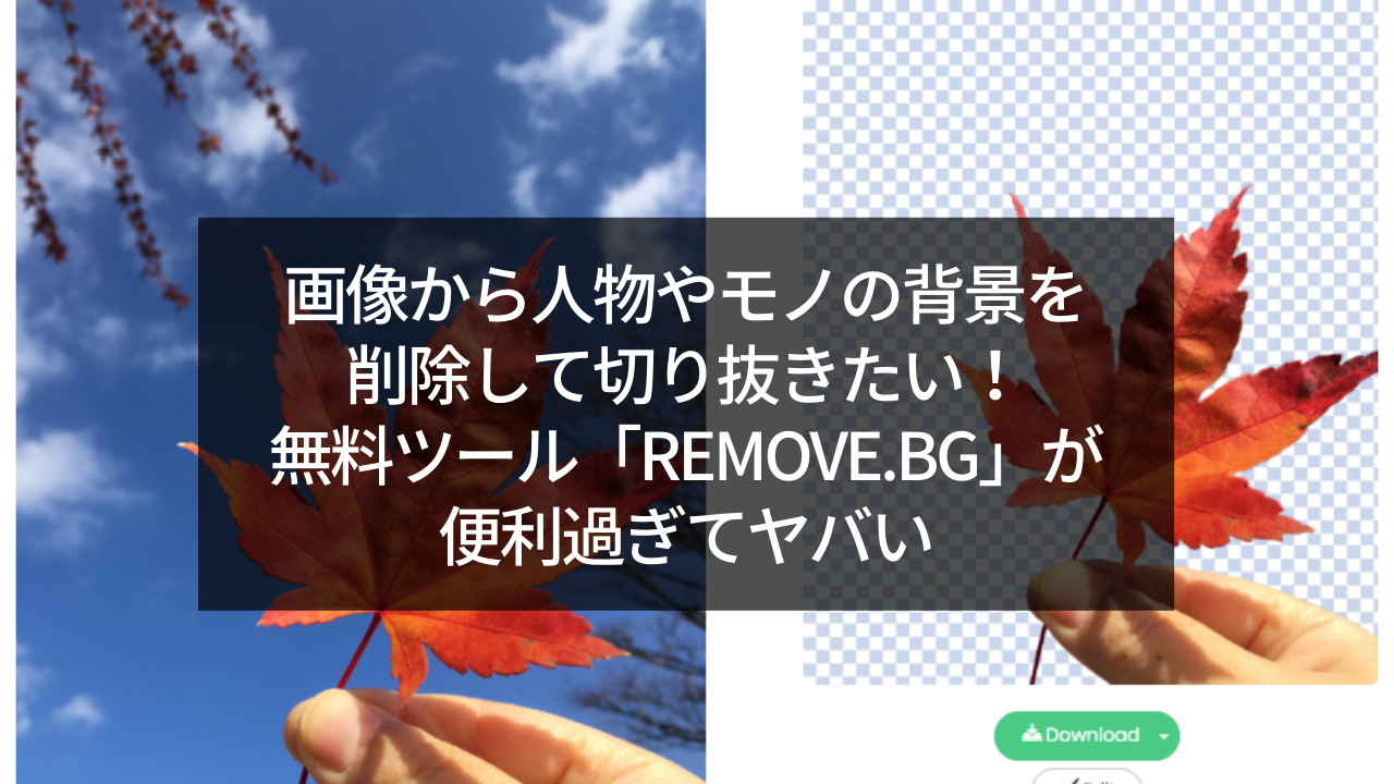 画像から人物の背景を自動削除して切り抜きたい！無料の「remove.bg」が便利過ぎる